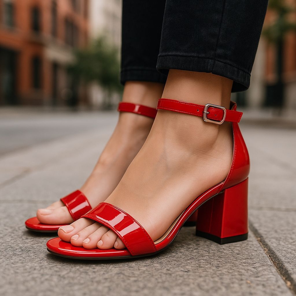 ILLUDE Elegant Red Women's Heels PRE-OWNED SIZE 6.5